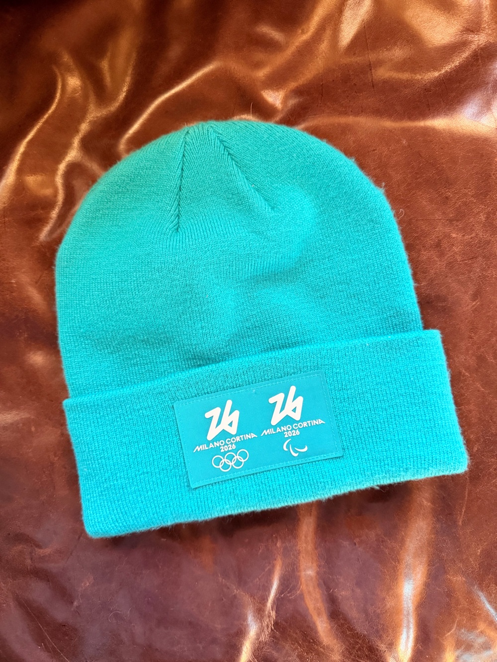 RARE - Milano Cortina 2026 Olympics Volunteer Beanie - Salomon Teal Knit Beanie